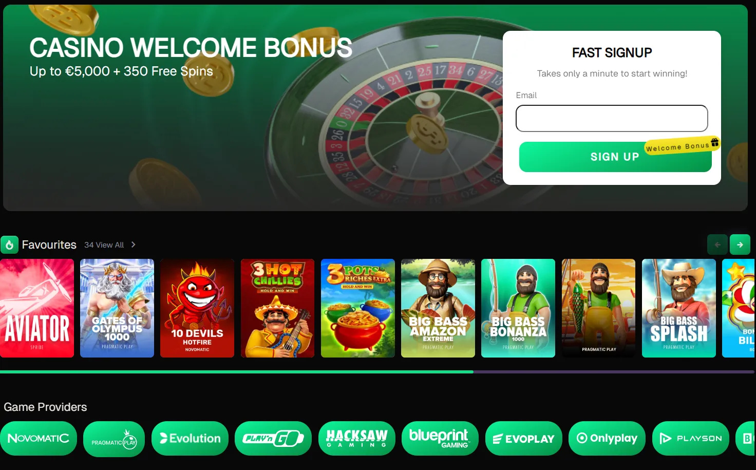 Uspin.me - Modern Design met 350 Free Spins